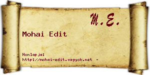 Mohai Edit névjegykártya
